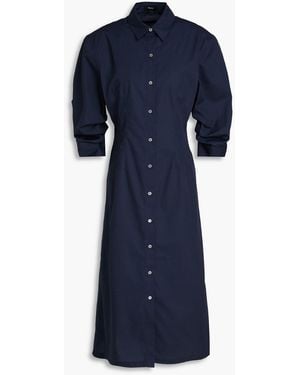Theory Poplin Midi Shirt Dress - Blue