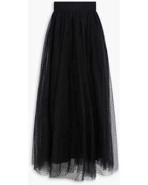 Zimmermann Polka-dot Flocked Tulle Maxi Skirt - Black