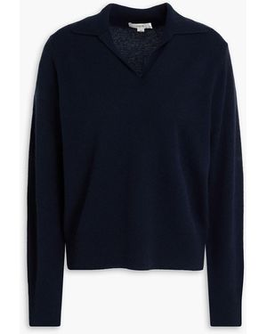 Vince Wool And Cashmere-Blend Polo Jumper - Blue