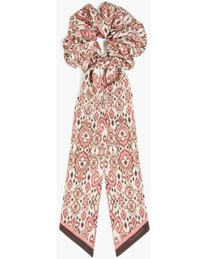 Zimmermann Printed Silk-Twill Hair Tie - White