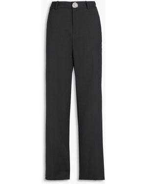 Area Crystal-embellished Wool-crepe Wide-leg Trousers - Blue