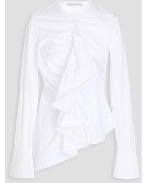 Palmer//Harding Ruffled Cotton-poplin Top - White