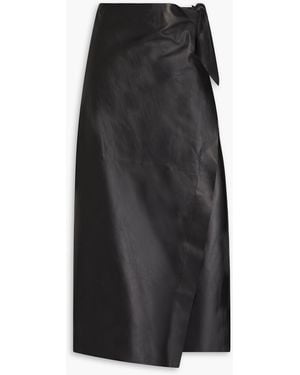 Gabriela Hearst Charloux Leather Wrap Skirt - Black