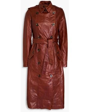 Muubaa Trenchcoat aus leder mit gürtel - Rot