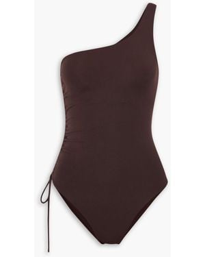 Melissa Odabash Bodrum One-shoulder Tie-detailed Swimsuit - Brown