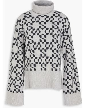 Jonathan Simkhai Jacquard-Knit Wool And Cashmere-Blend Turtleneck Sweater - White