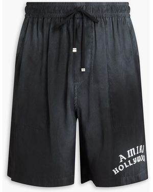Amiri Printed Silk Drawstring Shorts - Grey