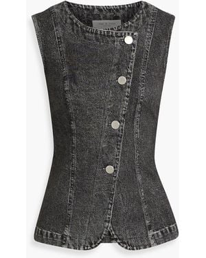 Rag & Bone Miramar Olivia Denim-Effect Print Ponte Vest - Black
