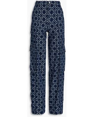 Jonathan Simkhai Santo Cotton-Jacquard Cargo Pants - Blue