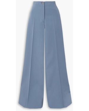 Giuliva Heritage The Leila Wool-drill Wide-leg Trousers - Blue