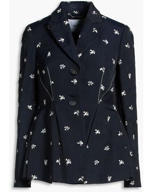 Erdem Floral-Jacquard Peplum Blazer - Blue