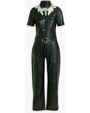 Muubaa Jumpsuit aus leder mit gürtel - Schwarz