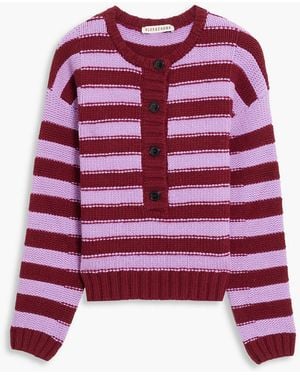 ALEXACHUNG Craft Striped Wool Sweater - Red