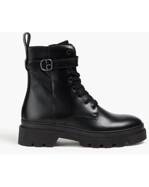 Claudie Pierlot Leather Combat Boots - Black