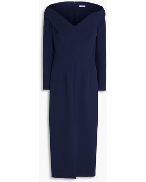 Safiyaa Asuman Off-The-Shoulder Stretch-Crepe Midi Dress - Blue