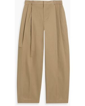 LE17SEPTEMBRE Tapered Cotton-Blend Twill Trousers - Natural