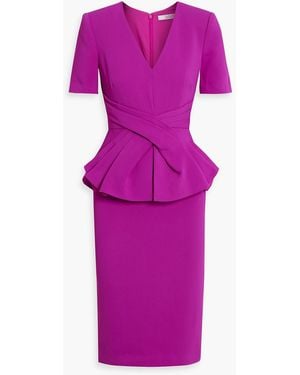 Badgley Mischka Crepe Peplum Dress - Purple