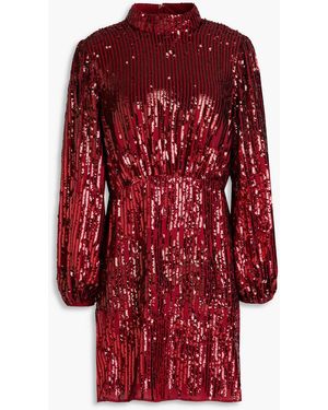RIXO London Samantha Sequined Crepe De Chine Mini Dress - Red