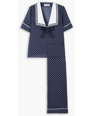 RIXO London Velma Polka-dot Crepe Pyjama Set - Blue