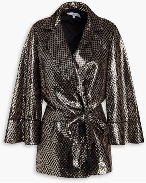 Borgo De Nor Una Sequined Tulle Blazer - Black