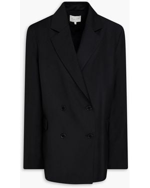 Loulou de Saison Double-Breasted Wool-Twill Blazer - Black
