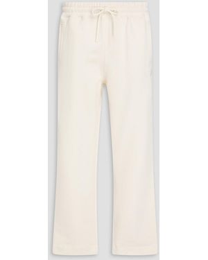 Ganni Cotton-Blend Fleece Track Trousers - Natural