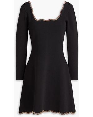 Sandro Crystal-embellished Stretch-knit Mini Dress - Black