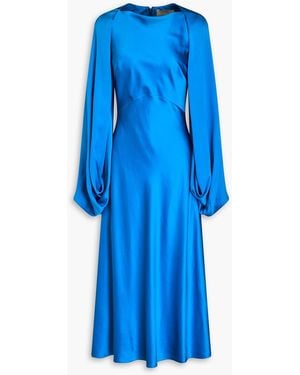 ROKSANDA Koda Cape-effect Silk-satin Midi Dress - Blue