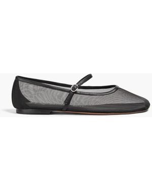 3.1 Phillip Lim Id Leather-trimmed Mesh Mary Jane Flats - Black