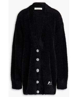 Philosophy Di Lorenzo Serafini Embroidered Brushed Knitted Cardigan - Black