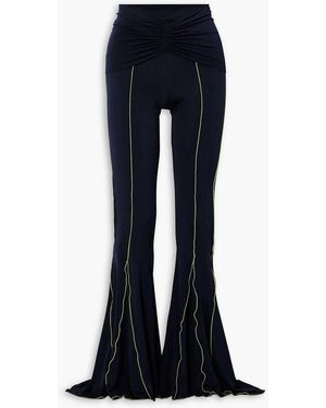 Siedres Luse Embroidered Stretch-jersey Flared Pants - Blue