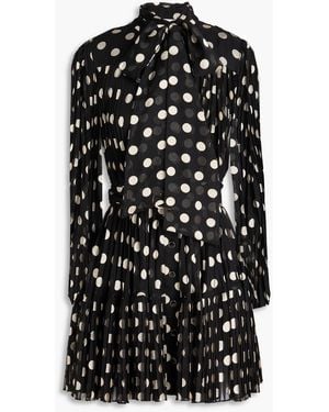 Zimmermann Polka-Dot Chiffon Mini Shirt Dress - Black