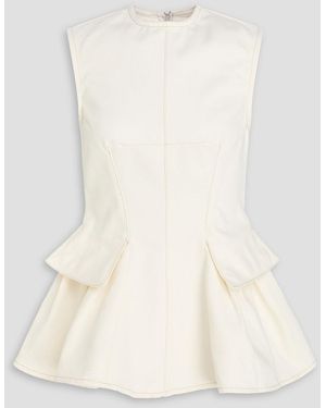 REMAIN Birger Christensen Denim Peplum Top - White