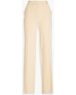 Alberta Ferretti Hose mit geradem bein aus cady mit satinbesatz - Weiß