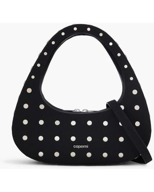 Coperni Swipe Studded Satin Cross-body Bag - Black