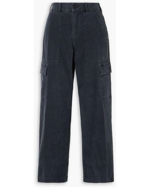 James Perse Herringbone Cotton-Blend Cargo Pants - Blue