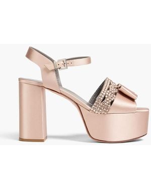 Gina Florrie Embellished Satin Platform Sandals - Pink