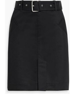 TOTEME Belted Cotton-Twill Mini Skirt - Black