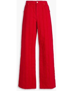 Blumarine Frayed High-rise Wide-leg Jeans - Red