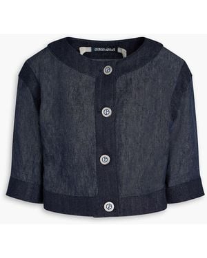 Giorgio Armani Cropped jeansjacke - Blau