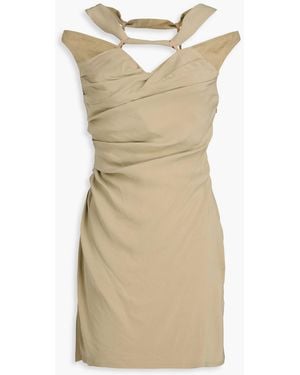 Jacquemus Soffio Linen-paneled Stretch-jersey Mini Dress - Natural