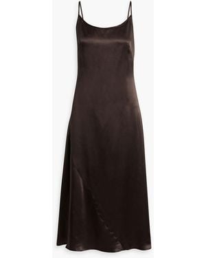 Iris & Ink Ella Organic Silk-satin Midi Slip Dress - Brown