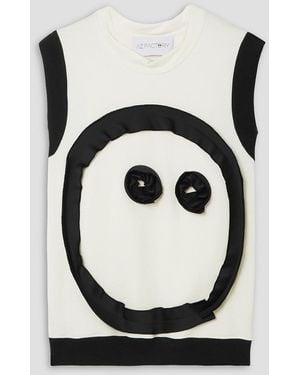AZ FACTORY Free To Intarsia Organic Cotton And Pyratex Seacell-blend Tank - Black