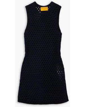 Guest In Residence Open-knit Cotton Tunic - Blue