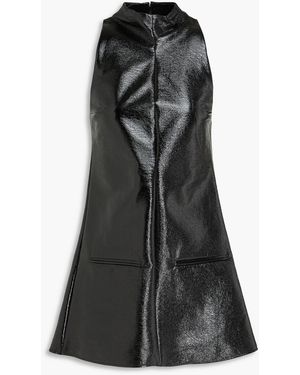 Courreges Cotton-Blend Vinyl Mini Dress - Black