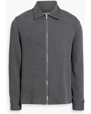 Sandro Ribbed-Knit Jacket - Gray
