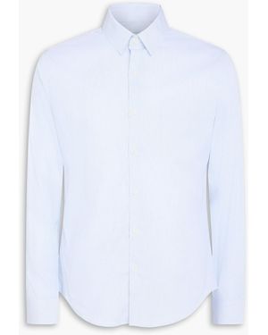 Sandro Striped Cotton-Blend Poplin Shirt - White