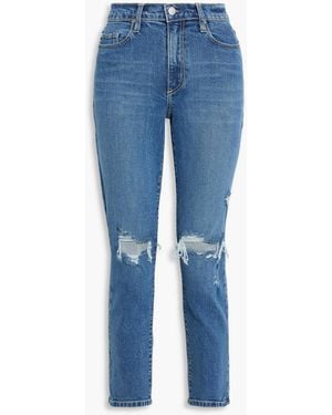 Nobody Denim Kennedy Distressed High-rise Skinny Jeans - Blue
