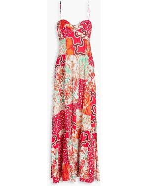 Diane von Furstenberg Etta Printed Woven Maxi Dress - Red