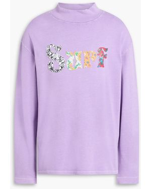 ERL Appliquéd Cotton-Jersey Sweatshirt - Purple